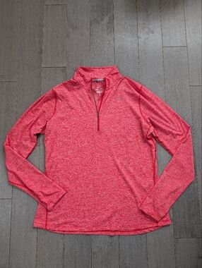 Nike Dri Fit Pink space Dye Athletic Quarter Zip Up Pullover Size Large